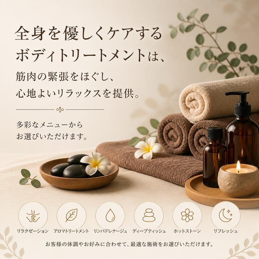 ボディケアメニューの紹介